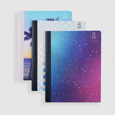 set of 3 colorful composition books