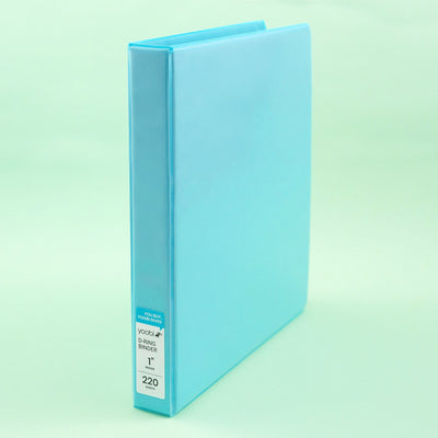 mint 1-inch, 3-ring binder standing upright