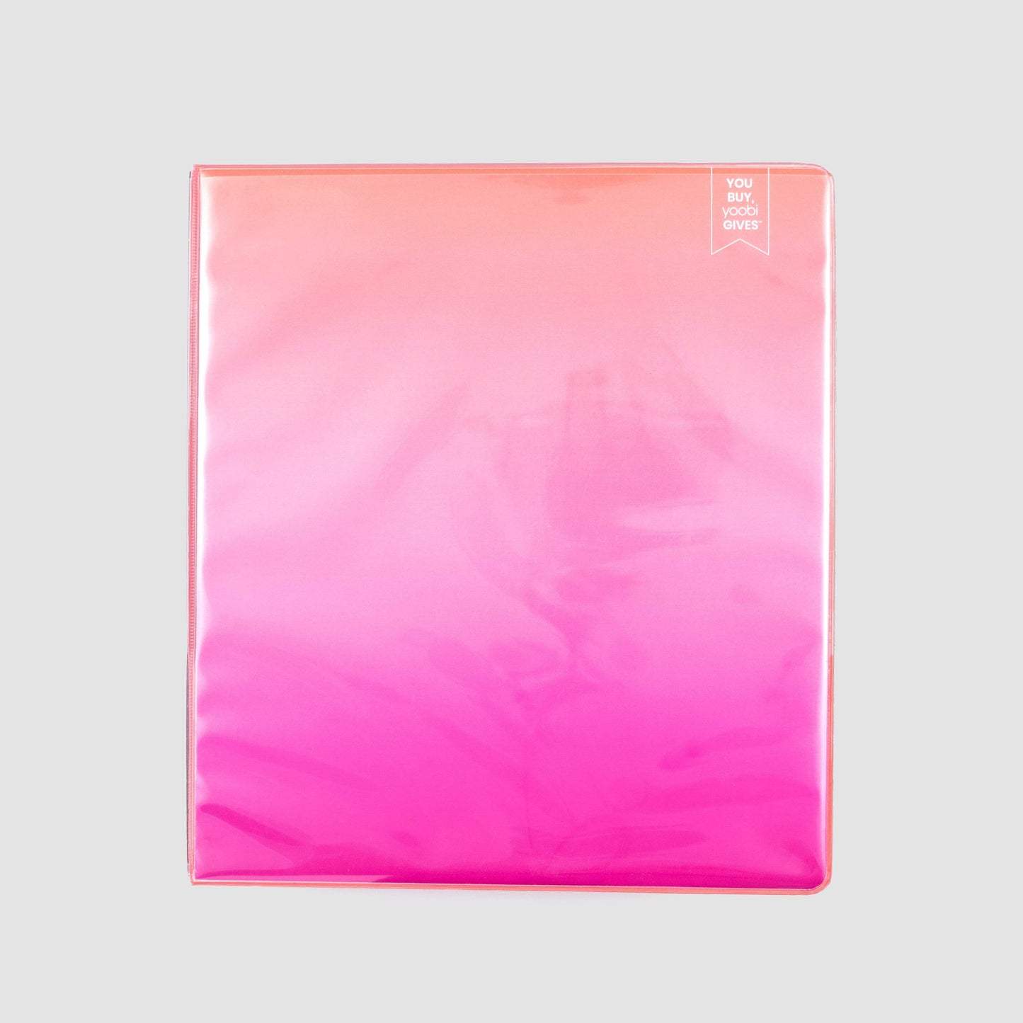 front cover of coral ombre 1" 3-ring binder