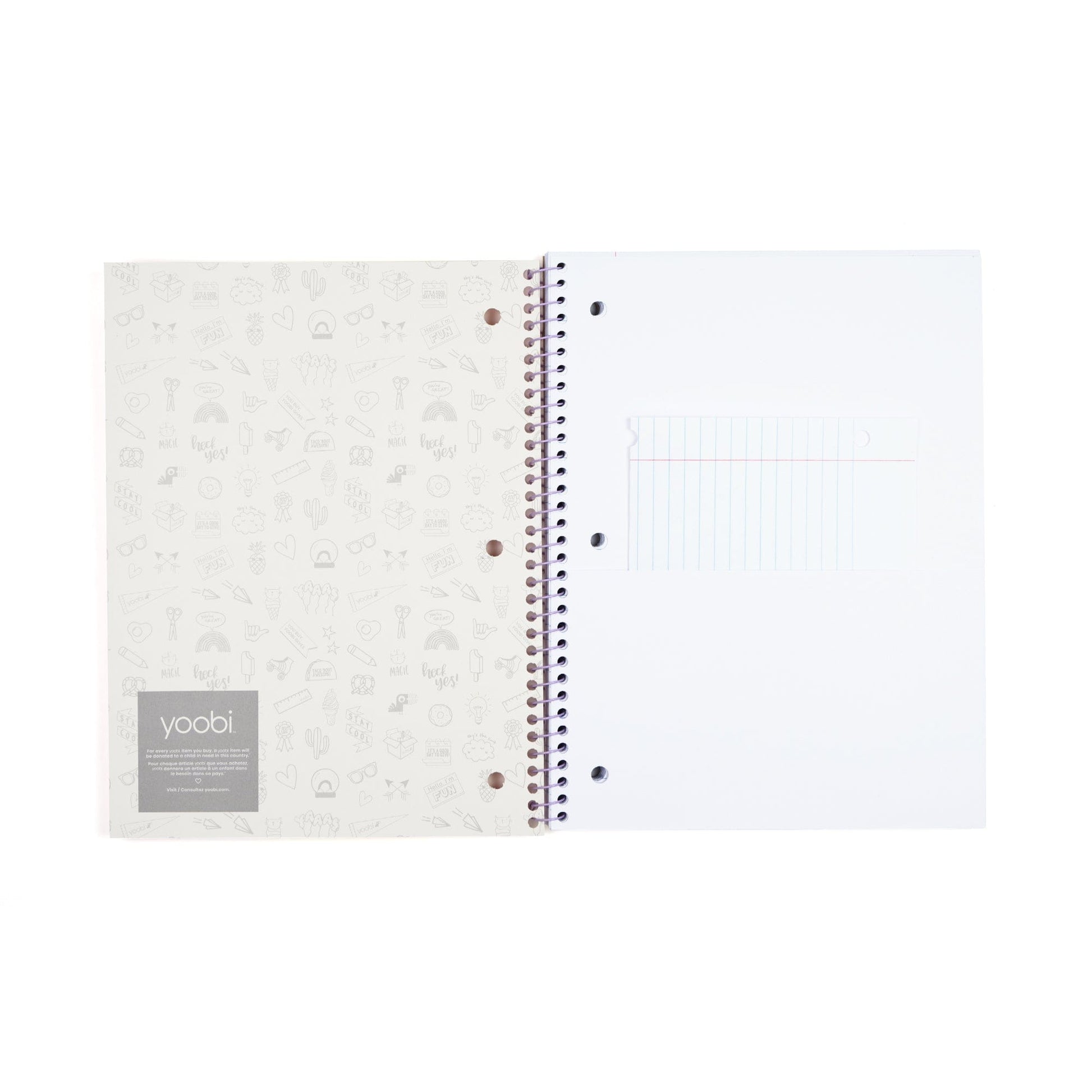Inside of front cover showing front pocket on first page
