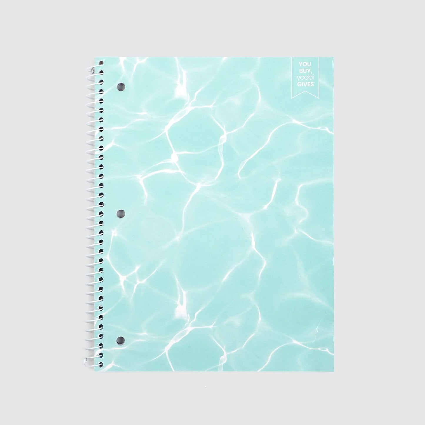 aqua water print one subject spiral notebook
