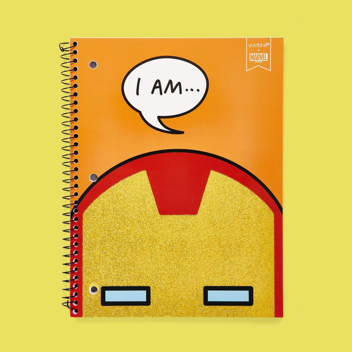Iron Man one subject spiral notebook with 3-hole punch