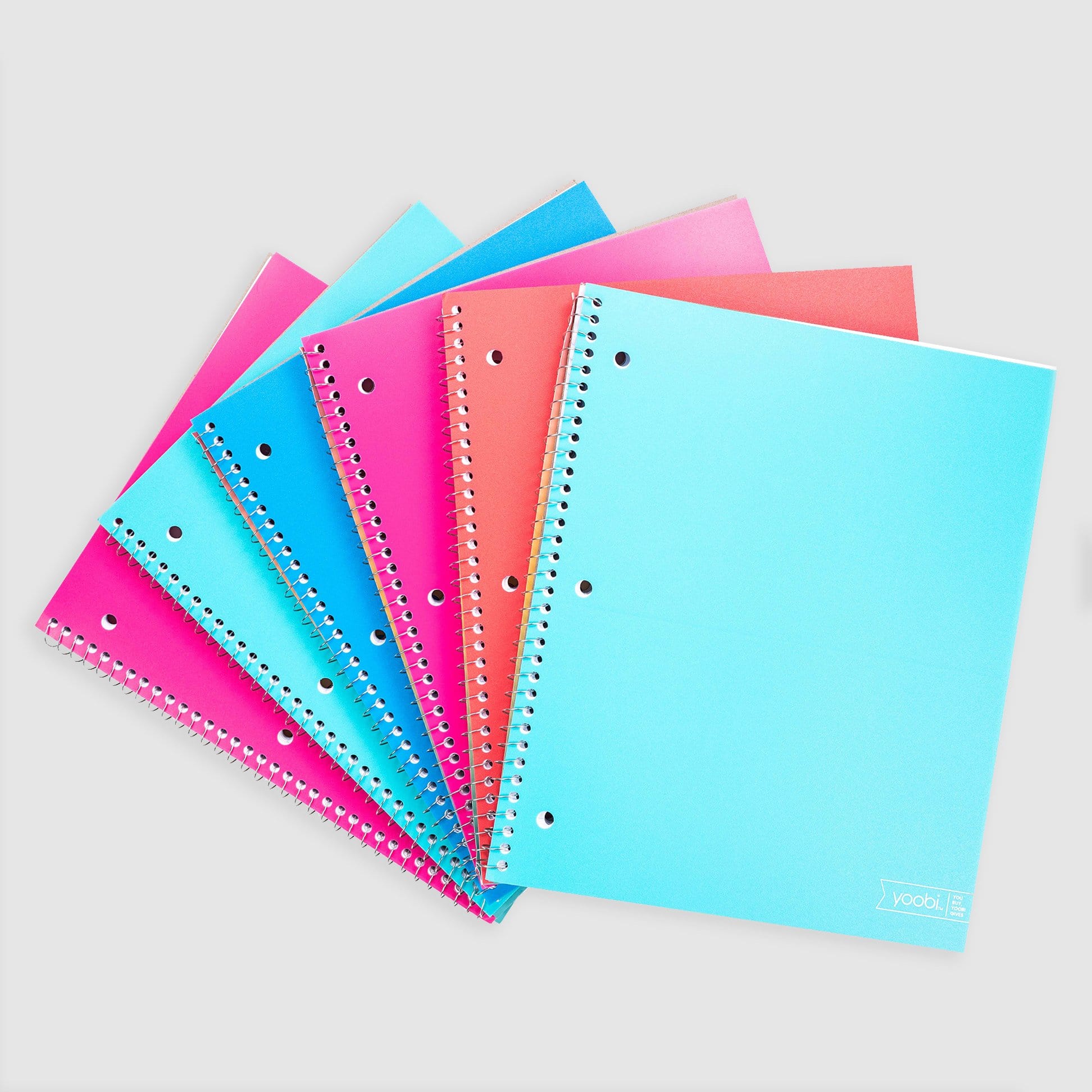 pen and gear notebooks Yoobi College Ruled 8 X 105” Spiral Notebook Set Bulk 6-Pack of 1 Subject Notebooks