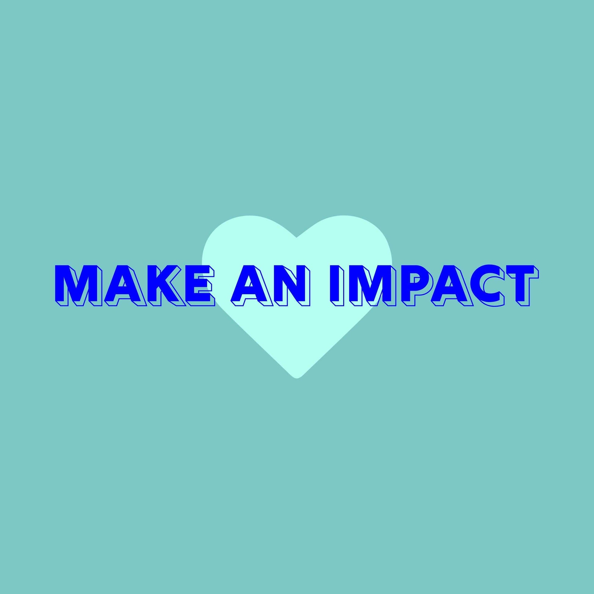 yoobi gift card with Make An Impact message on blue background