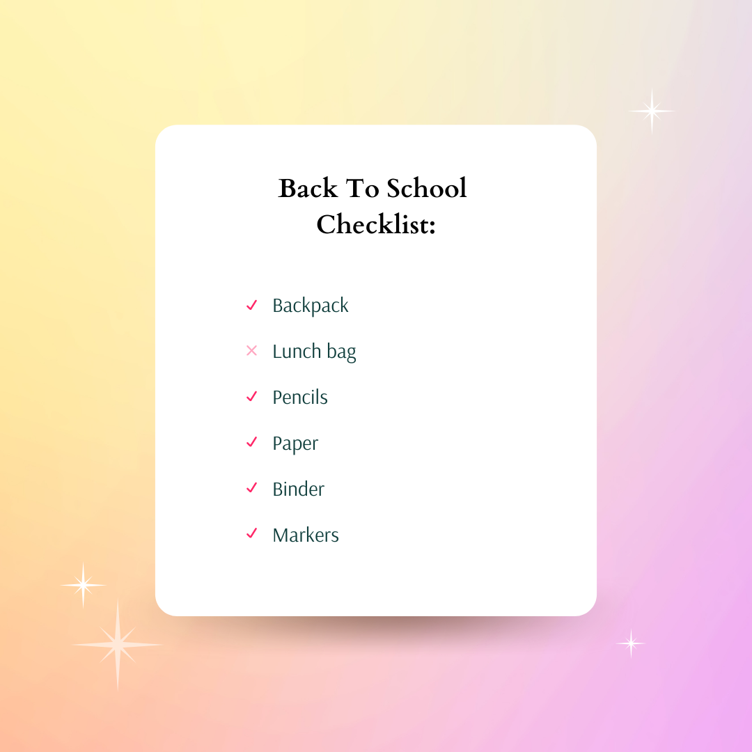 Back-to-School Checklists!