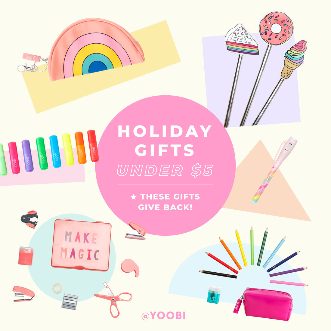 Yoobi Holiday Gift Guide - Gifts Under $5