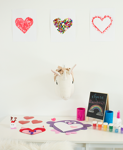 DIY Valentine's Heart Art Decorations