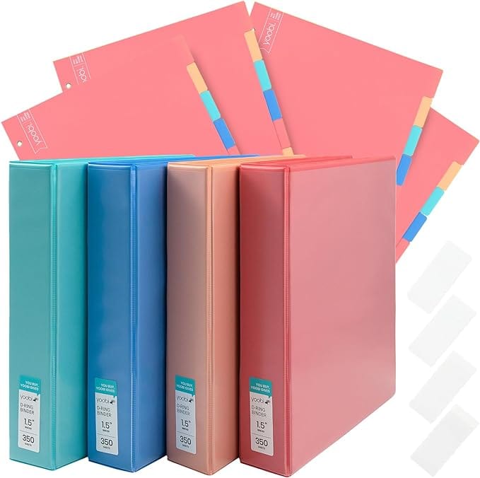 Yoobi 1.5 Inch Binder & 8-Tab Divider Set