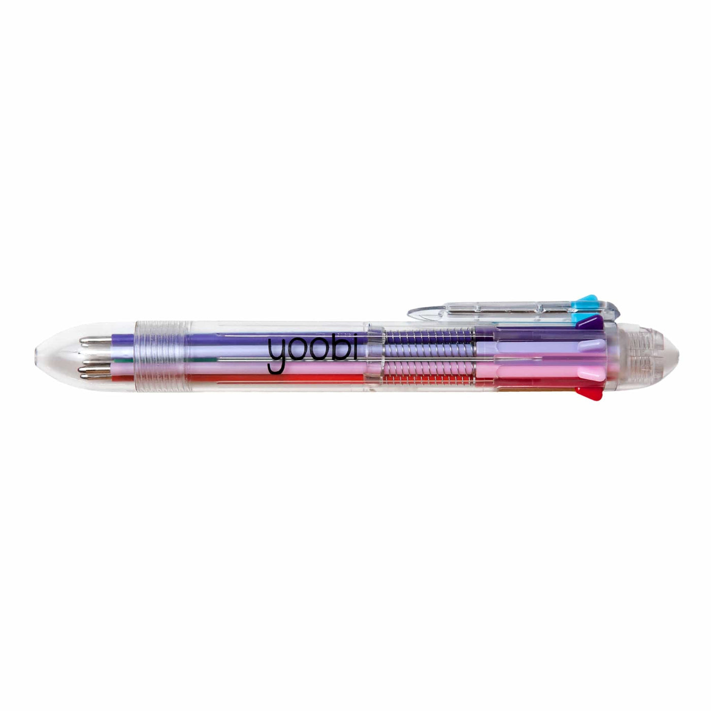 8 Color Retractable Ballpoint Pen - Clear | Yoobi