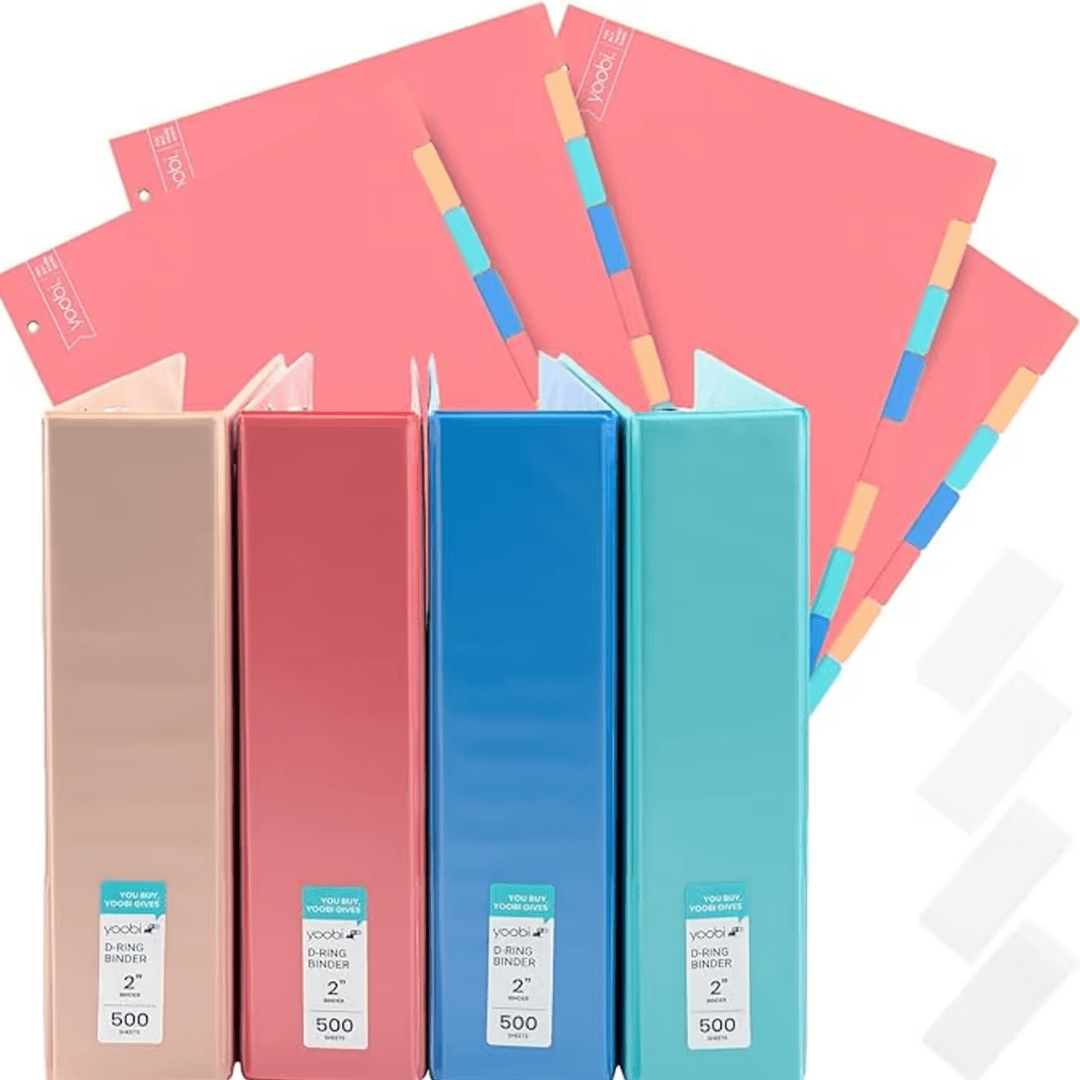 Yoobi 2 Inch Binder & 8-Tab Divider Set