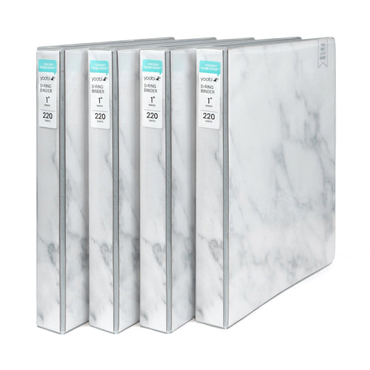 Yoobi 1 Inch Binder - Marble Design, Gray Color