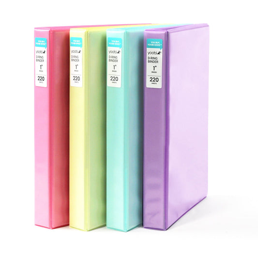 Yoobi 1 Inch Binder Set - Bright Multicolor Variety