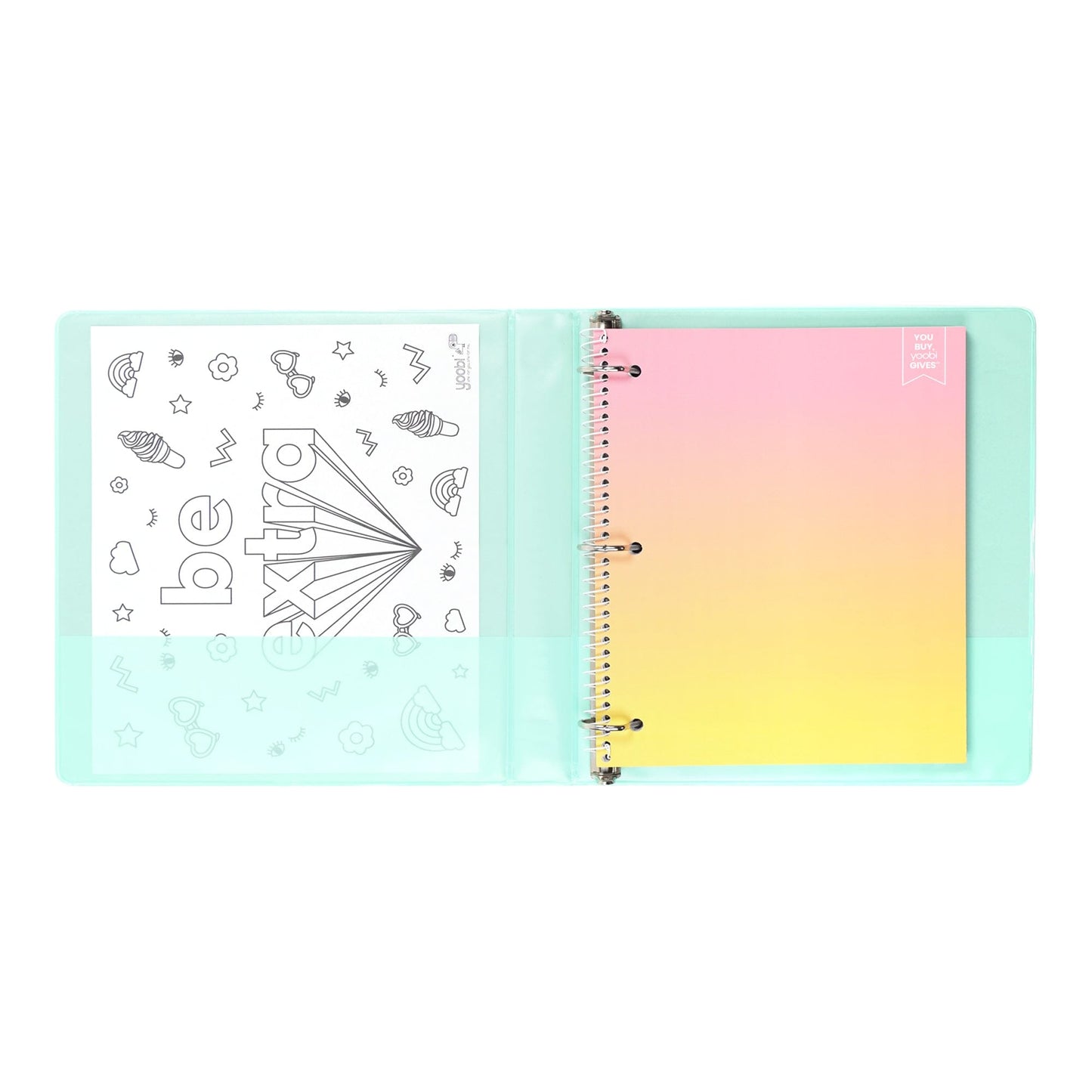 Yoobi 1 Inch Binder Set - Bright Multicolor Variety