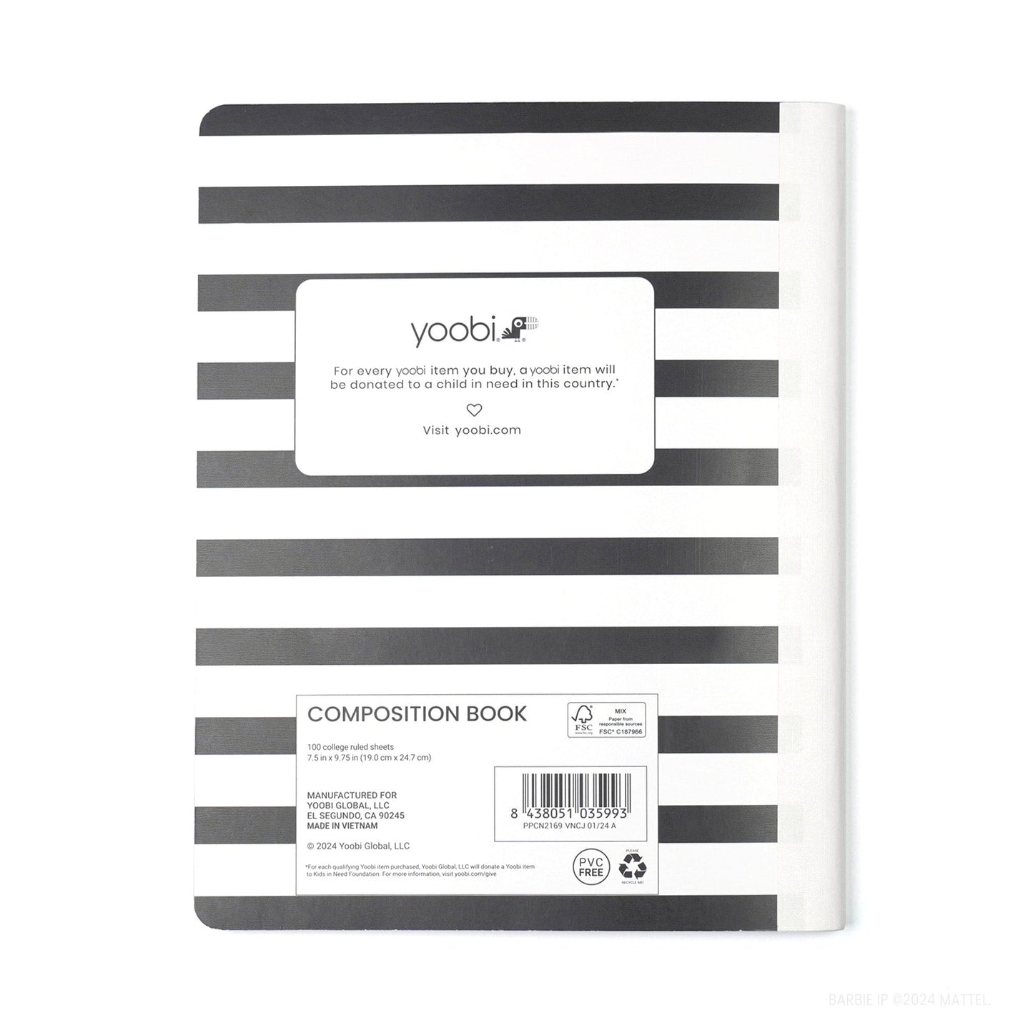 Yoobi - Barbie 3pk Composition Notebooks