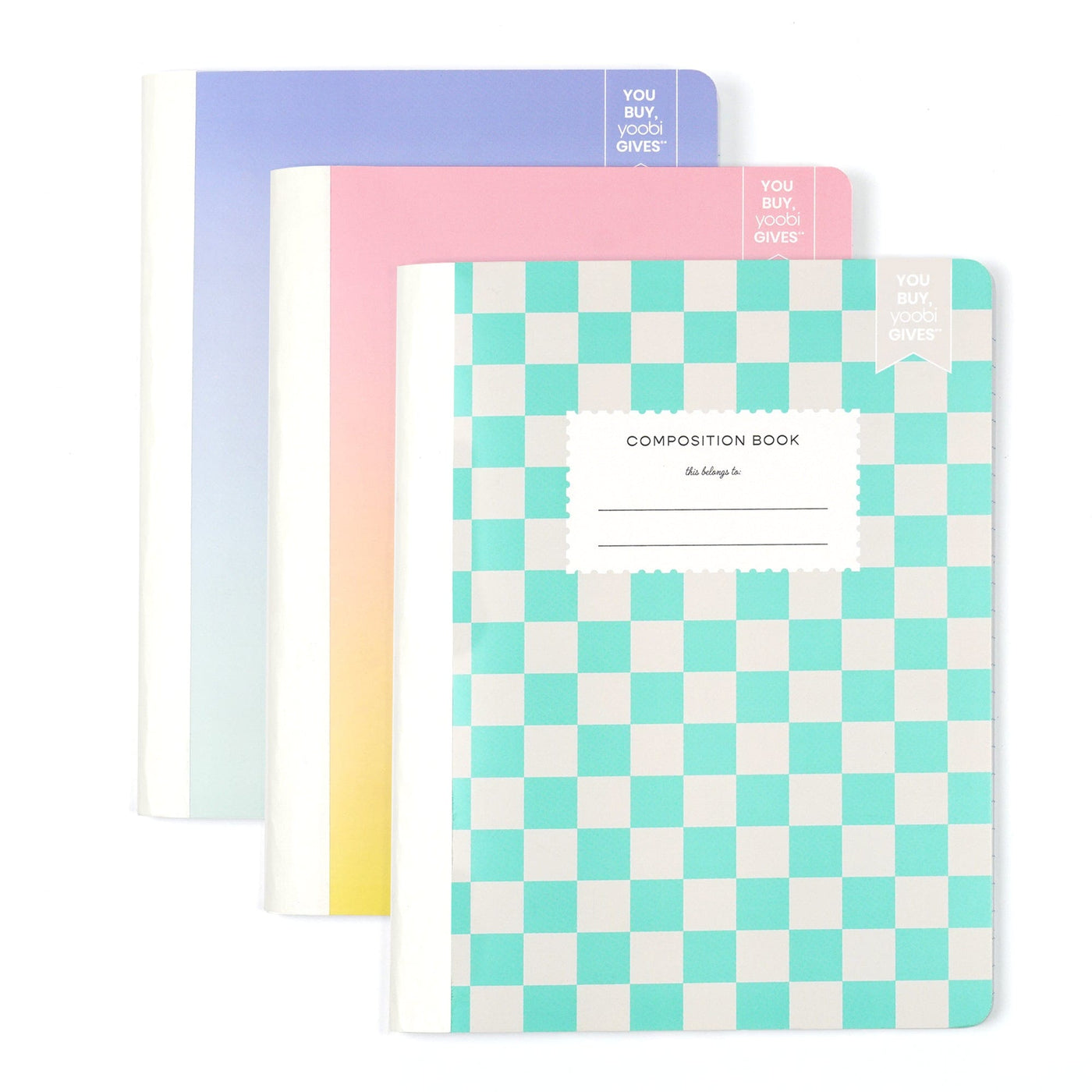 Yoobi Bright Multicolor 3pk Composition Notebooks