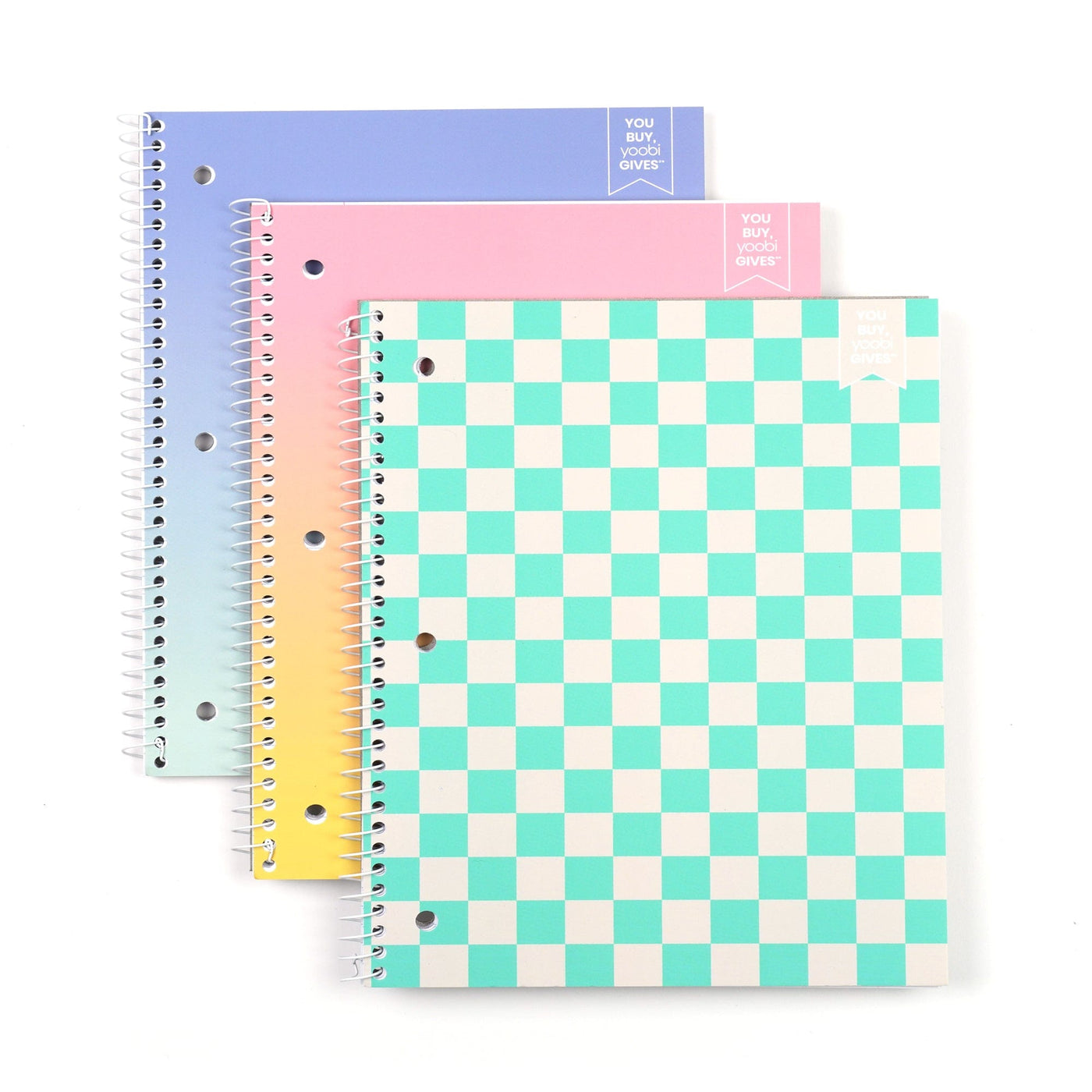 Yoobi Bright Multicolor 3pk Notebooks