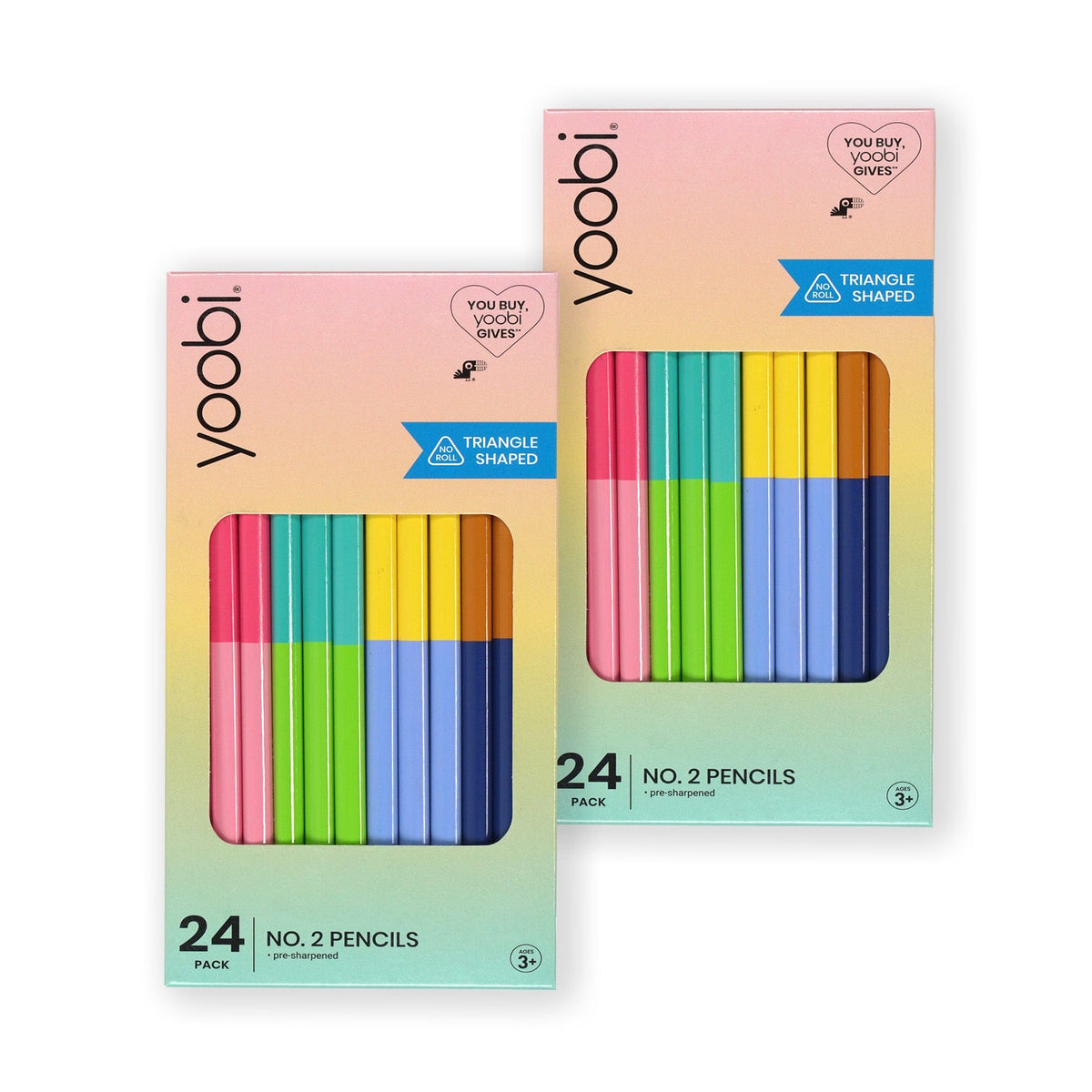 Yoobi Ruler Yoobi Color Block No.2 Pencils 48pk