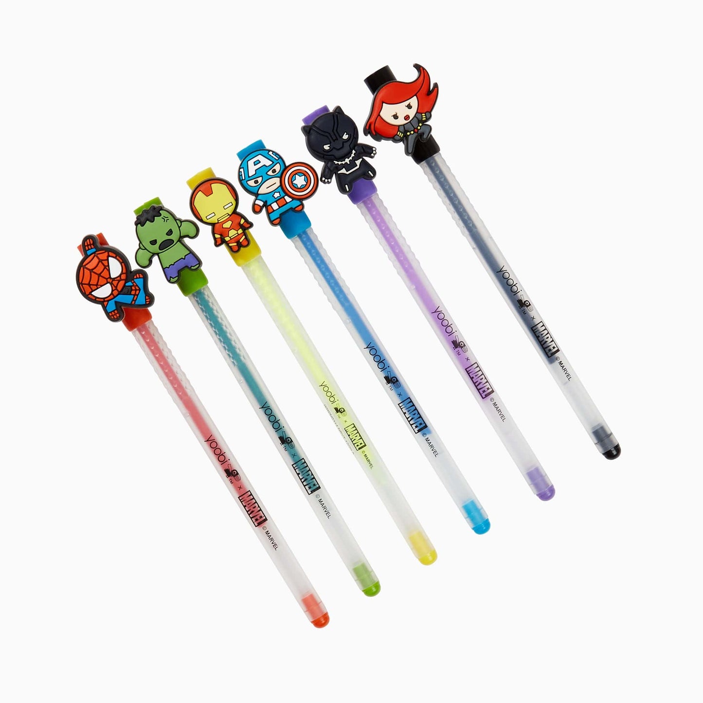 Yoobi x Marvel Avengers Gel Pens with Charms, 6 Pack