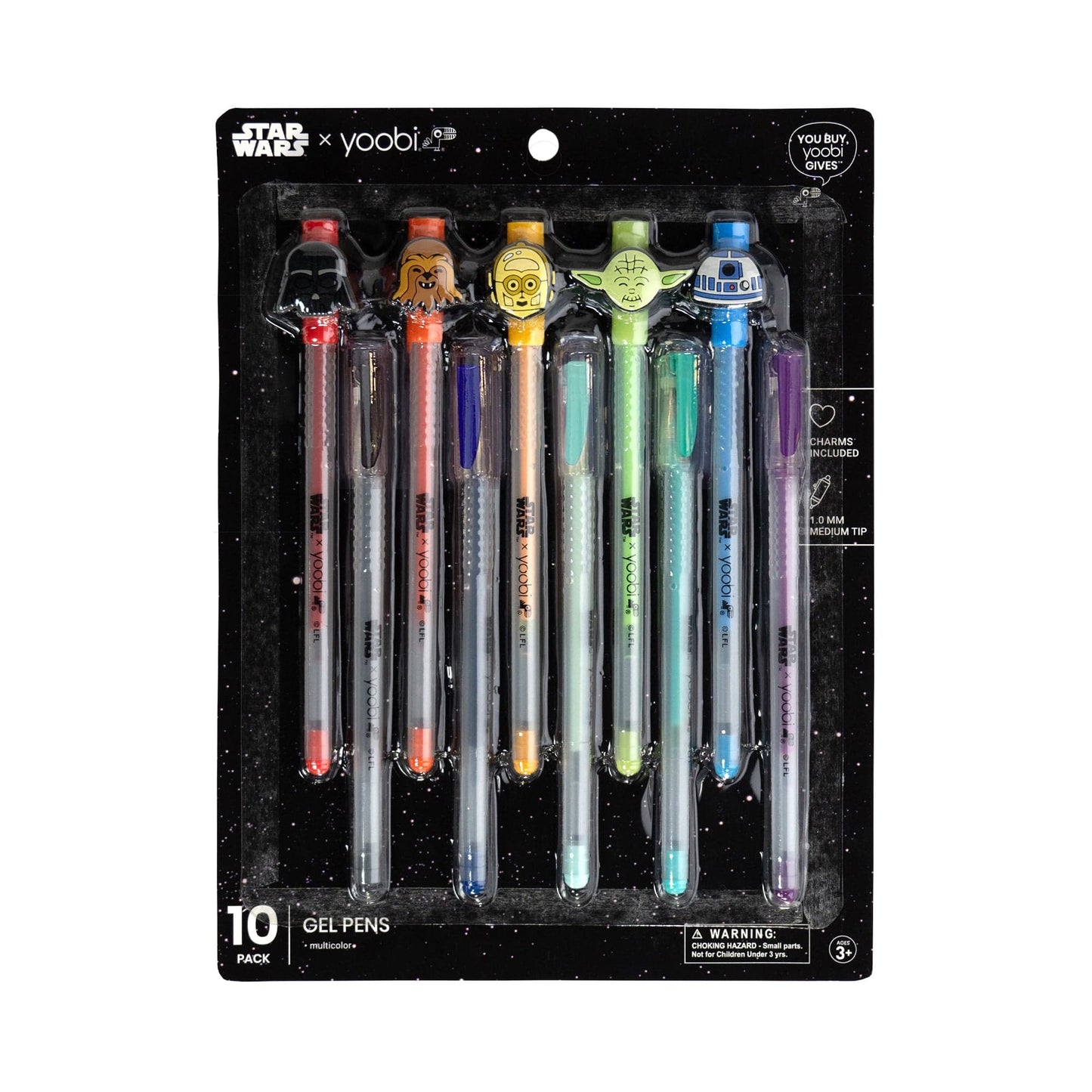 Yoobi x Star Wars Gel Pens with Charms, 10 Pack