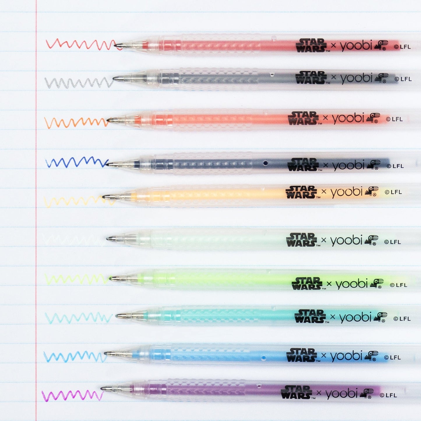 Yoobi x Star Wars Gel Pens with Charms, 10 Pack