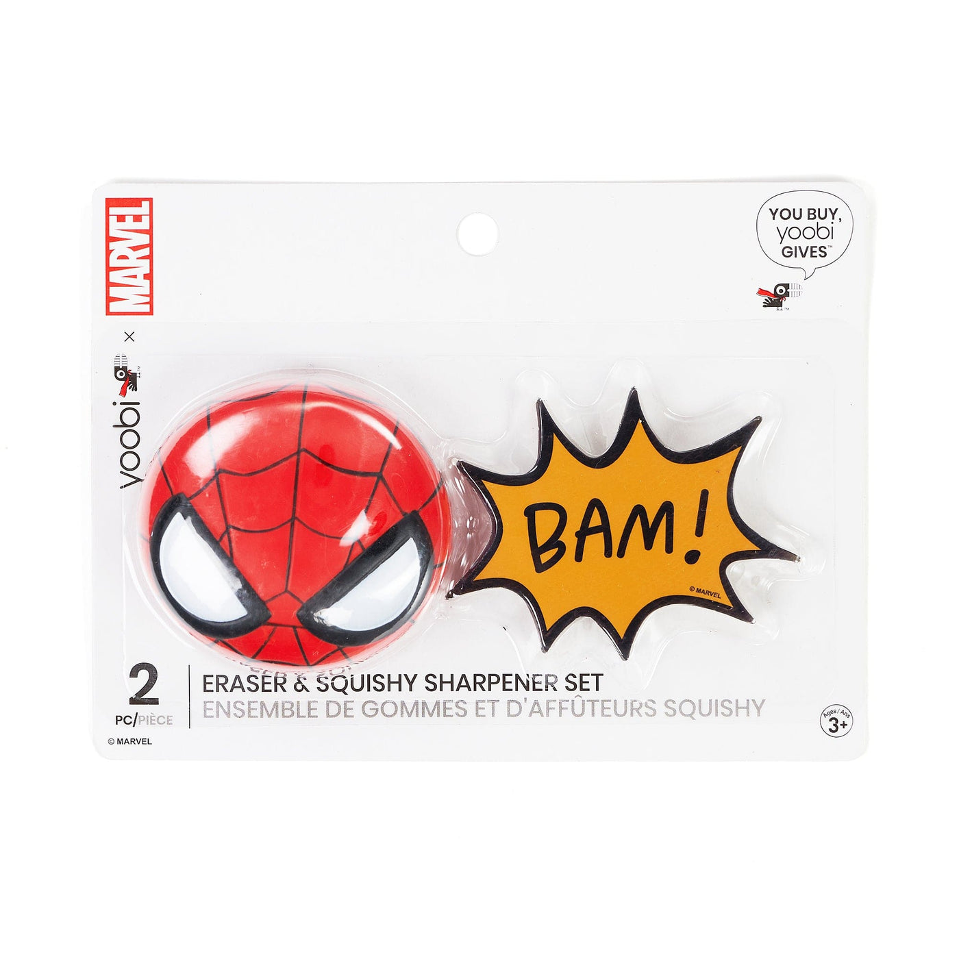 Yoobi x Marvel Spider-Man Eraser & Pencil Sharpener Set