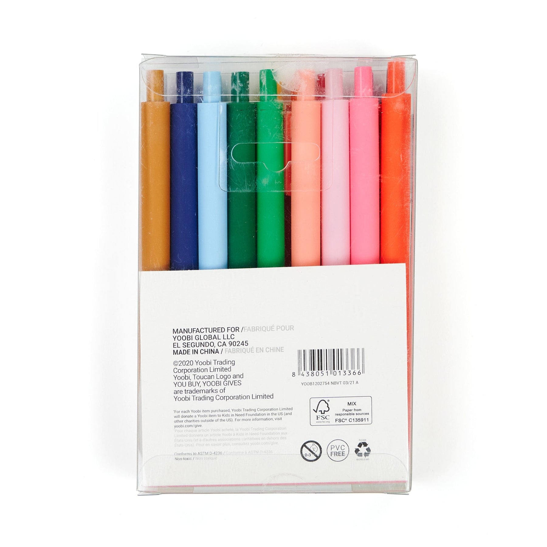 Yoobi Retractable Gel Pens, 18 Pack