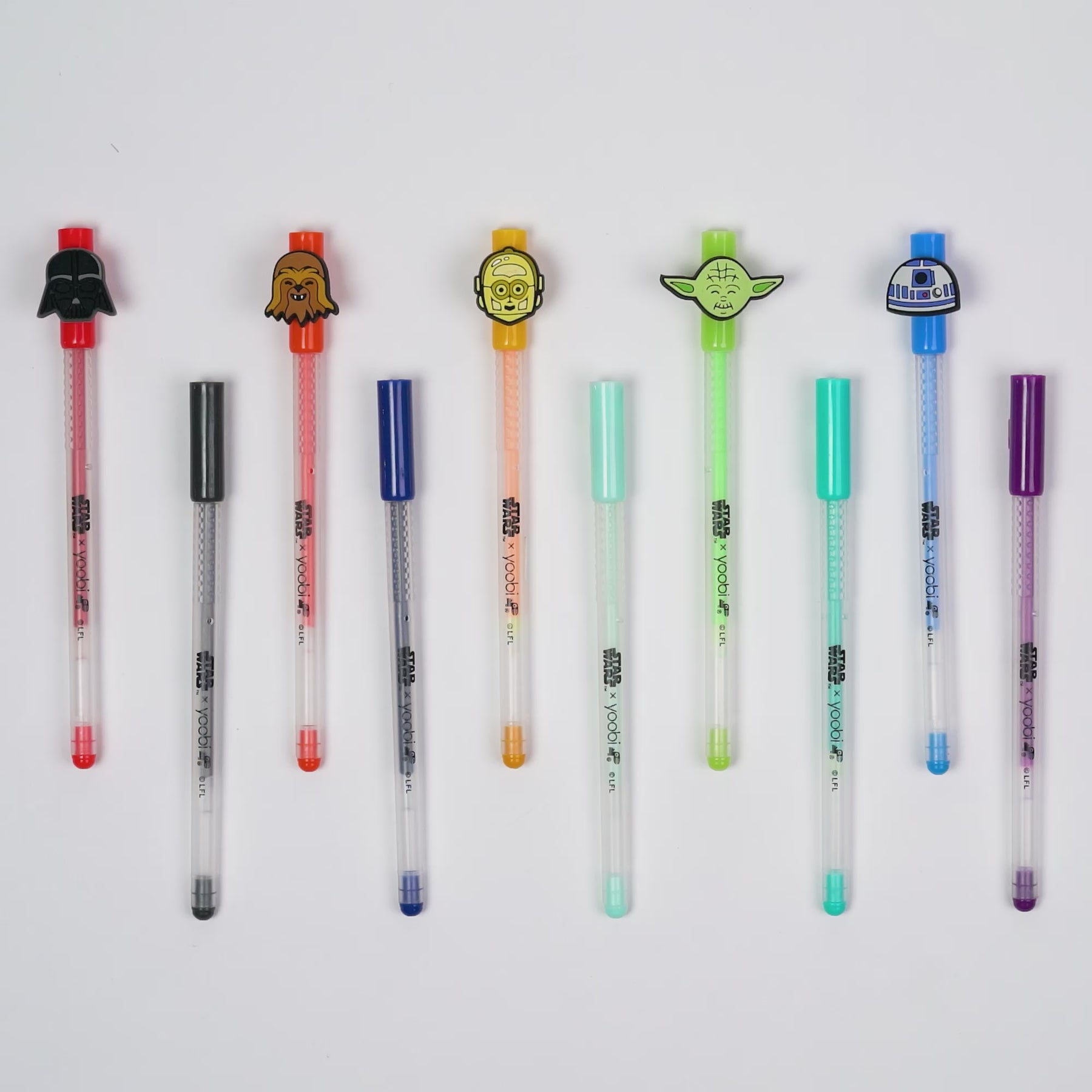 Yoobi x Star Wars Gel Pens with Charms, 10 Pack