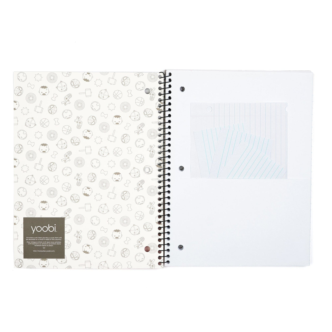 Yoobi Paper Set Mini Spiral Puffy Assorted Notebook, 4-pack
