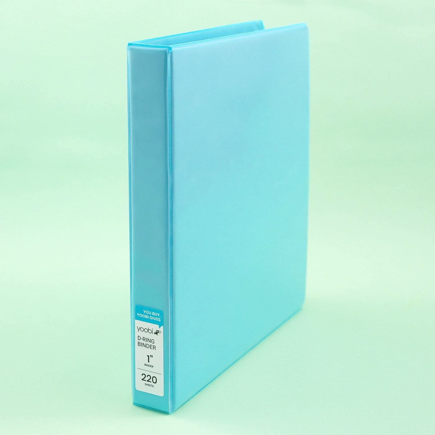 mint 1-inch, 3-ring binder standing upright