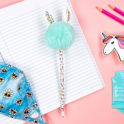 Ballpoint Pen with Pink Faux Fur Bunny Topper – Yoobi