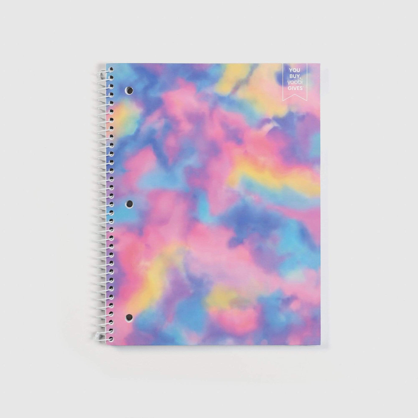 one subject spiral notebook with tie-dye print