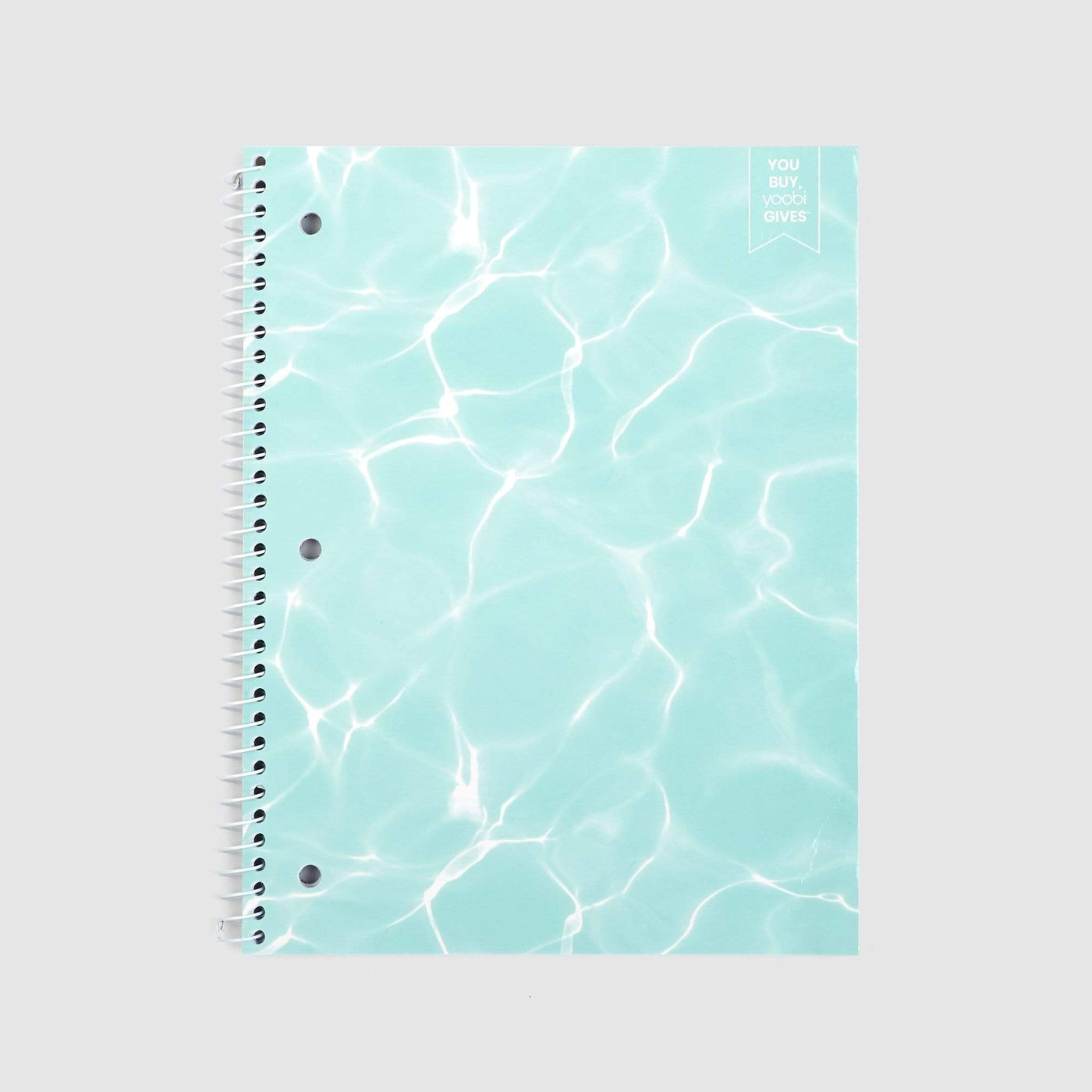 aqua water print one subject spiral notebook 