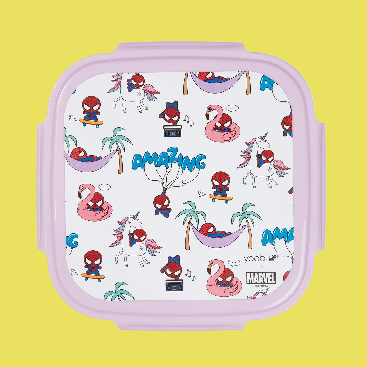 Yoobi x Marvel Spider-Man Bento Box and Ice Pack - 3  Compartment Lunch Box, Dishwasher & Microwave Safe Food & Snack Container  for Kids & Adults - BPA & PVC Free