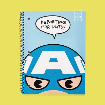 Captain America one subject spiral notebook with 3-hole punch