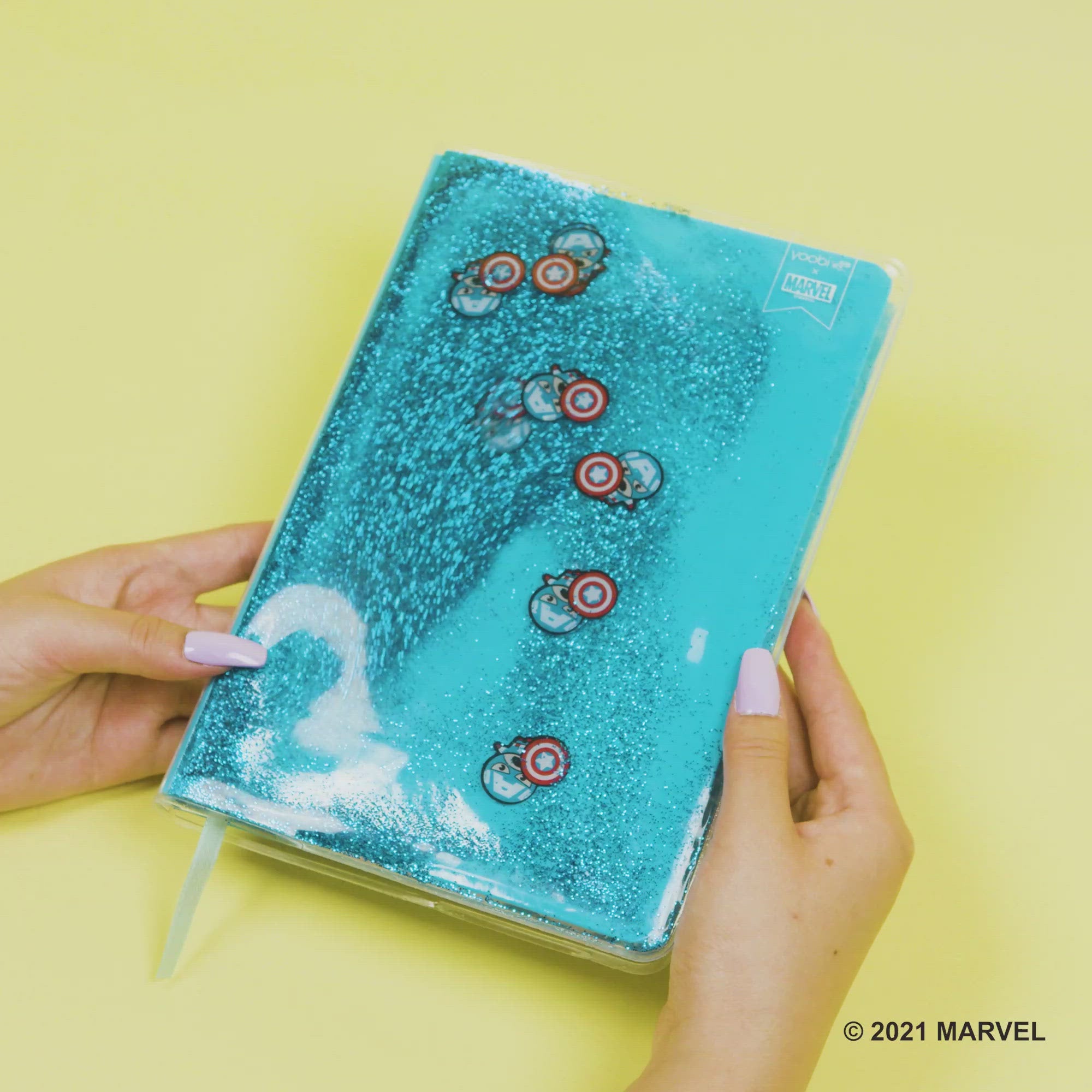 Yoobi x Marvel Spider-Man Red Web Liquid Glitter Journal