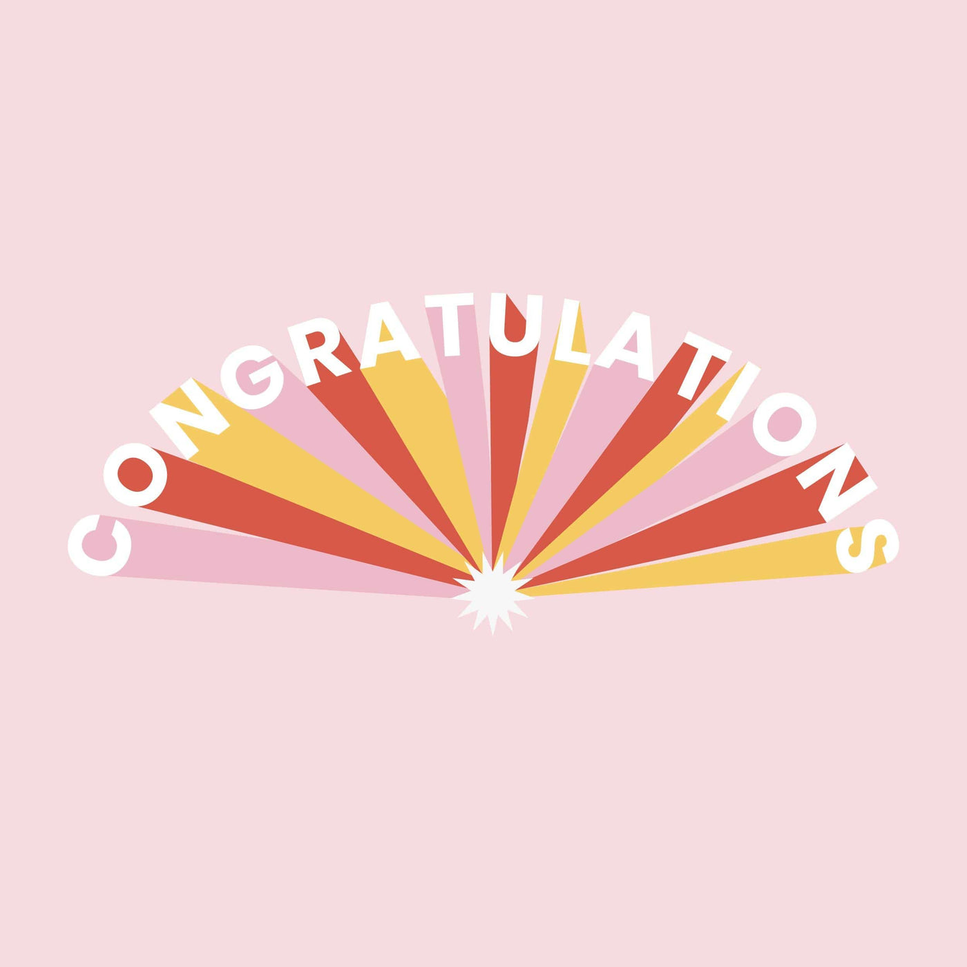 yoobi congratulations gift card on light pink background with white lettering