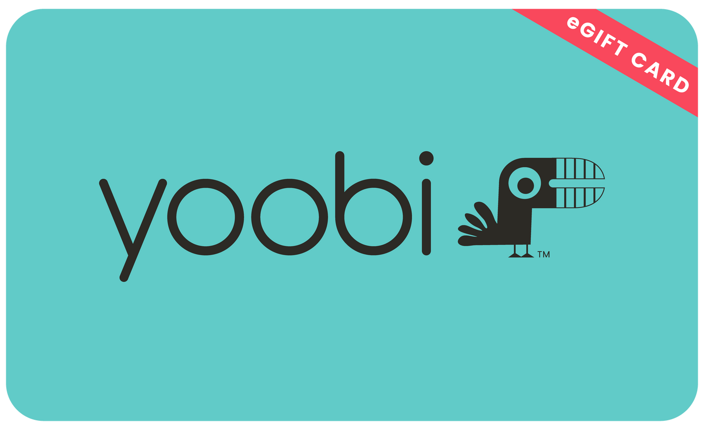 Yoobi gift card Yoobi logo on blue background